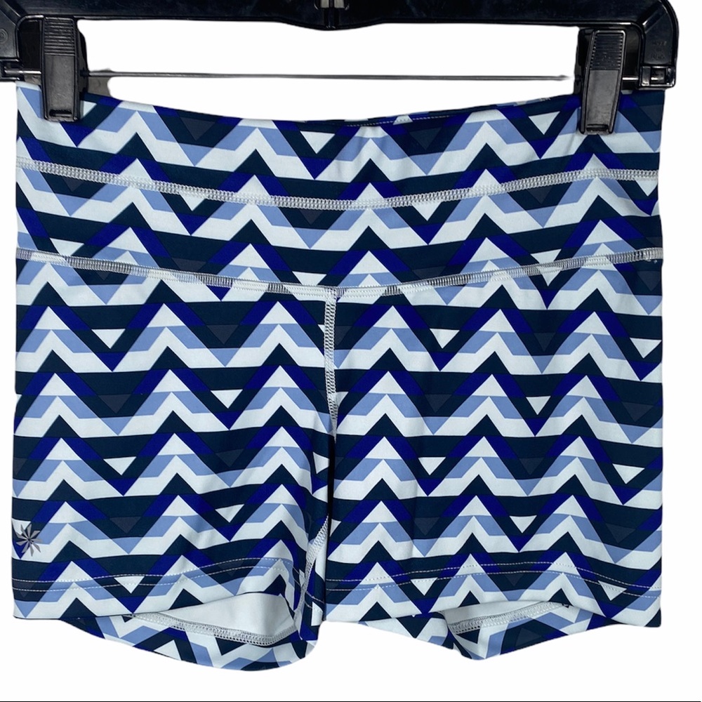 ATHLETA Workout Shorts Blue Patterned Small